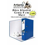 Büro Klasörü Mavi Geniş 2 Adet Plastik Geniş Mavi Klasör Halkalı Paslanmaz Çelik Klipsli 2 Adet