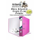 Buro Klasoru Pembe Genis 2 Adet Plastik Genis Pembe Klasor Halkali Paslanmaz Celik Klipsli 2 Adet