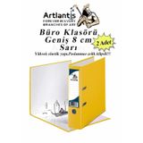 Büro Klasörü Sarı Geniş 2 Adet Plastik Geniş Sarı Klasör Halkalı Paslanmaz Çelik Klipsli 2 Adet