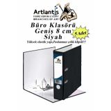 Büro Klasörü Siyah Geniş 5 Adet Plastik Geniş Siyah Klasör Halkalı Paslanmaz Çelik Klipsli 5 Adet