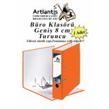 Büro Klasörü Turuncu Geniş 1 Adet Plastik Geniş Turuncu Klasör Halkalı Paslanmaz Çelik Klipsli 1 Adet