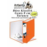 Büro Klasörü Turuncu Geniş 5 Adet Plastik Geniş Turuncu Klasör Halkalı Paslanmaz Çelik Klipsli 5 Adet