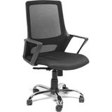 Büro Trend Alfa Fileli Siyah Çalışma Koltuğu Krom Ayak