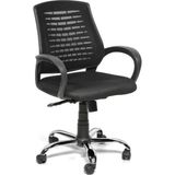 Büro Trend Polen Fileli Siyah Çalışma Koltuğu Krom Ayak