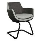 Bürocci 2244J1110 Comfort İki Ton Gri Kumaş Siyah Metal Ayaklı Misafir Koltuğu