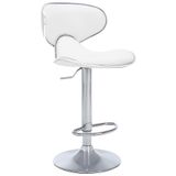 Bürocci 9549S0486 Beyaz Modern Deri Metal Ayaklı Yüksek Tezgah Sandalyesi