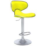 Bürocci 9549S0512 Sarı Modern Deri Metal Ayaklı Yüksek Tezgah Sandalyesi