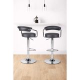 Bürocci Monica Bar Sandalyesi - Gri Deri - 9510q0125