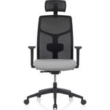 Bürosit M40 Başlıklı Siyah Gövde Çalışma Koltuğu (Kumaş) - Gri