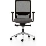 Bürotime Bold Çalışma Koltuğu, Krom Ayak, Siyah & Gri