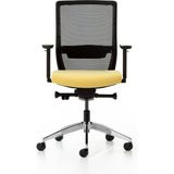 Bürotime Bold Çalışma Koltuğu, Krom Ayak, Siyah & Sarı