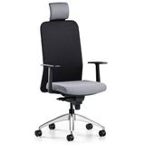 Bürotime Comfy Başlıklı Sabit Kol Alüminyum Ayak Siyah Antrasit Çalışma Koltuğu
