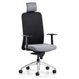 Bürotime Comfy Başlıklı Sabit Kol Krom Ayak Siyah Antrasit Çalışma Koltuğu