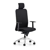 Bürotime Comfy Başlıklı Sabit Kol Krom Ayak Siyah Çalışma Koltuğu