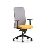 Bürotime Comfy Sabit Kol Plastik Ayak Gri Sarı Çalışma Koltuğu