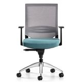 Bürotime Cozy Sabit T Kol Alüminyum Ayak Gri/Mint Yeşili Çalışma Koltuğu