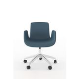Bürotime Poly Çalışma Koltuğu, Krom Ayak, Suni Deri & Petrol Mavisi
