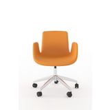 Bürotime Poly Çalışma Koltuğu, Krom Ayak, Suni Deri & Turuncu