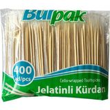 Burpak Jelatinli Ahşap Kürdan 400 Adetlik Paket Pratik Kullanım İçin Özel Tasarım