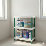 Burplast Portatif Plastik Raf Sistemi 4 Raflı MAX.140KG. 35X70X135CM. - Yeşil - Beyaz