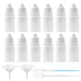 BURRY LIFE SCIENCE U 12 ADET 5 ML Beyaz Plastik Boş Sıkılabilir Damlalık Şişeler Taşınabilir Göz Sıvı Damlalık Küçük Plastik Doldurulabilir Kaplar Vida Kapaklı ve Fişli (Beyaz, 5 ml)