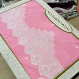 Bursa Çeyiz Elişi Dantelli Nevresim Takımı Çarşafı Dantelli Model988 Şeker Pembe