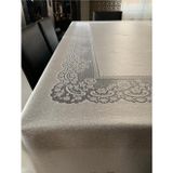 Bursa Çeyiz Gri Soft Dertsiz Dantelli Masa Örtüsü (160X220Cm)