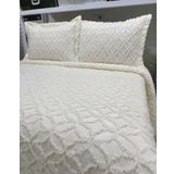Bursa Çeyiz Oya Krem Çift Kişilik Ponponlu Yatak Örtüsü 250X260 2 Yastık Kılıfı 50X80