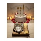 Bursa Home Ahşap Kutulu Hamam Seti & Çeyizlik & Hediyelik (Sabun , İpek Kese , Hamam Tası , Peştemal)