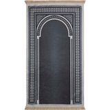 Bursa İpek Antrasit Kadife Halı Seccade - 65 x 115 cm