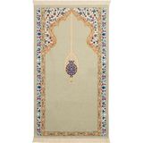 Bursa İpek Bej Bambu Halı Seccade - 65 x 115 cm