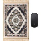 Bursa İpek Bej Dekoratif Küçük Halı Mousepad - 30 x 30 cm
