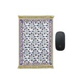 Bursa İpek Beyaz Dekoratif Küçük Halı Mousepad