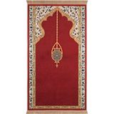 Bursa İpek Bordo Kadife Halı Seccade - 65 x 115 cm