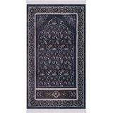 Bursa İpek Füme Çini Lale Desen Özel Dokuma Seccade - 65 x 110 cm