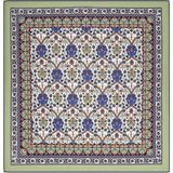 Bursa İpek Haki Çini Lale Desen Soft Eşarp - 90 x 90 cm