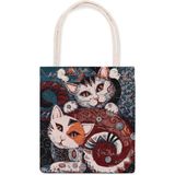 Bursa İpek Kedi Desen Goblen Omuz Çantası - 35 x 40 - Bordo