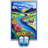 Bursa İpek Mavi Güneşli Vadi Çocuk Seccadesi Ve Oyun Halısı - 45 x 80 cm