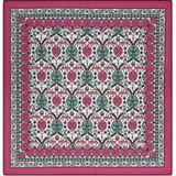 Bursa İpek Mürdüm Çini Lale Desen Soft Eşarp - 90 x 90 cm