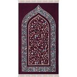 Bursa İpek Mürdüm Ravza Desen Özel Dokuma Seccade - 65 x 110 cm