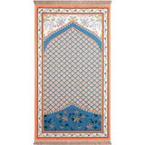 Bursa İpek Petrol Mavi Kadife Halı Seccade - 65 x 115 cm
