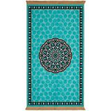 Bursa İpek Su Yeşil Kadife Halı Seccade - 65 x 115 cm - Su Yeşili