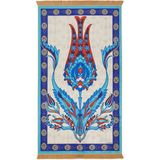 Bursa İpek Turkuaz Kadife Halı Seccade - 65 x 115 cm