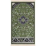 Bursa İpek Yeşil Ravza Desen Bambu Seccade - 65 x 115 cm