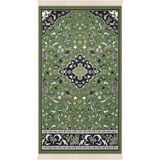 Bursa İpek Yeşil Ravza Desen Kadife Halı Seccade - 65 x 115 cm