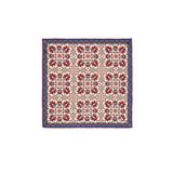 BURSA İPEQ Ekru Kırmızı Motif Desen Mendil