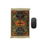 BURSA İPEQ Petrol Mavi Dekoratif Küçük Halı Mousepad