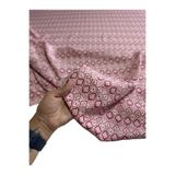 BURSA KUMAŞTAN Viskon Keten Pembe Desenli Kumaş, 150 cm En, Elbise Gömlek Tunik için Hafif Dökümlü Doku, 150x100 cm