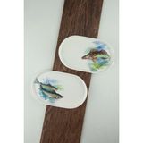 Bursa Porselen Dekor Fish 2 Parça Porselen Meze Tabağı - 12 x 20 cm