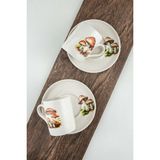 Bursa Porselen Dekor Mushrooms Iki Kişilik Porselen Kahve Fincan Takımı - 90 ml - Beyaz